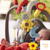 Baby Star Moon Stroller Rattle Toy - Happy Coo